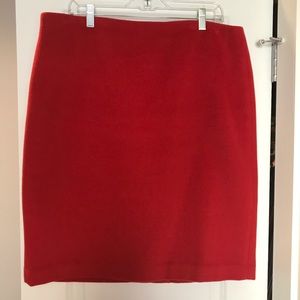 Orange Talbots Wool Knee-Length Skirt